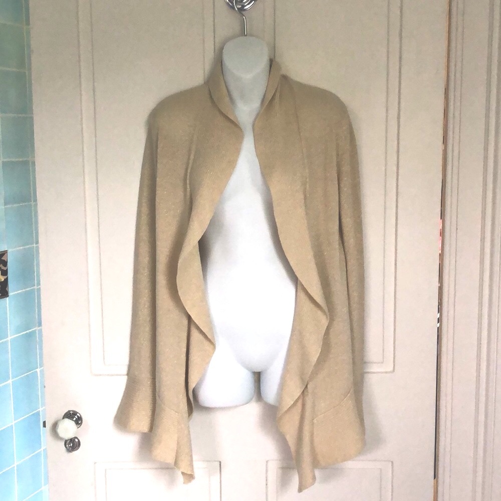 Lilly Pulitzer Gold Tan Dressy Ruffle Cardigan S